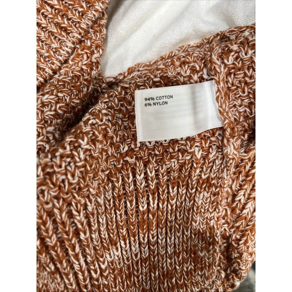 Duluth Trading Cowl Neck Sweater Women XXL Orange Marl Tunic Pockets Cotton Cozy